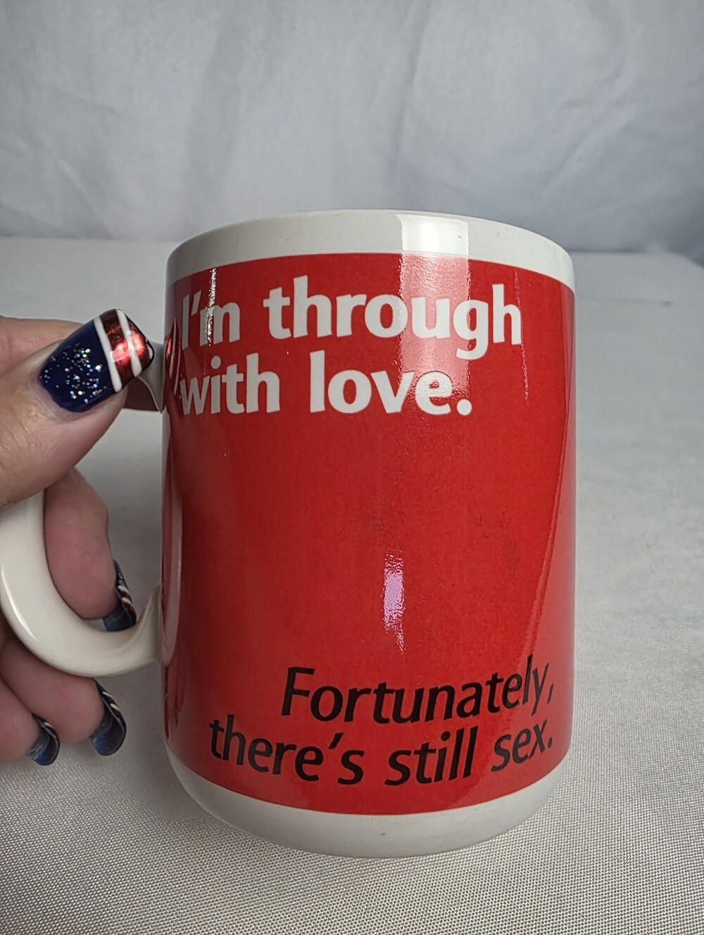 VTG Hallmark Shoebox Greetings Valentines Coffee Mug I'm Through With Love - Picture 4 of 7